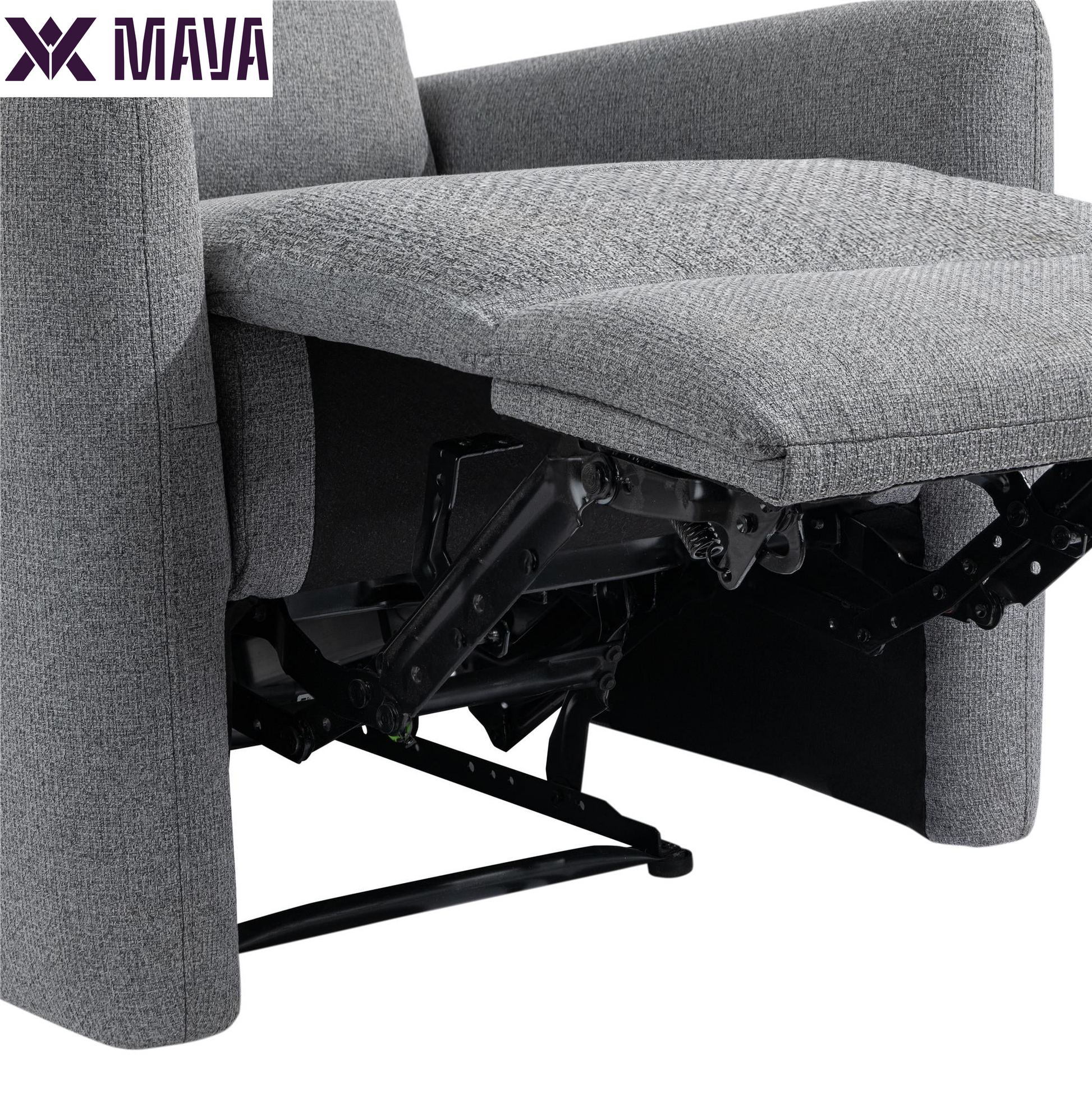 MAVA Power Recliner Chair with 8 Zone Massage and Lumbar Heat, Dark Gray Linen