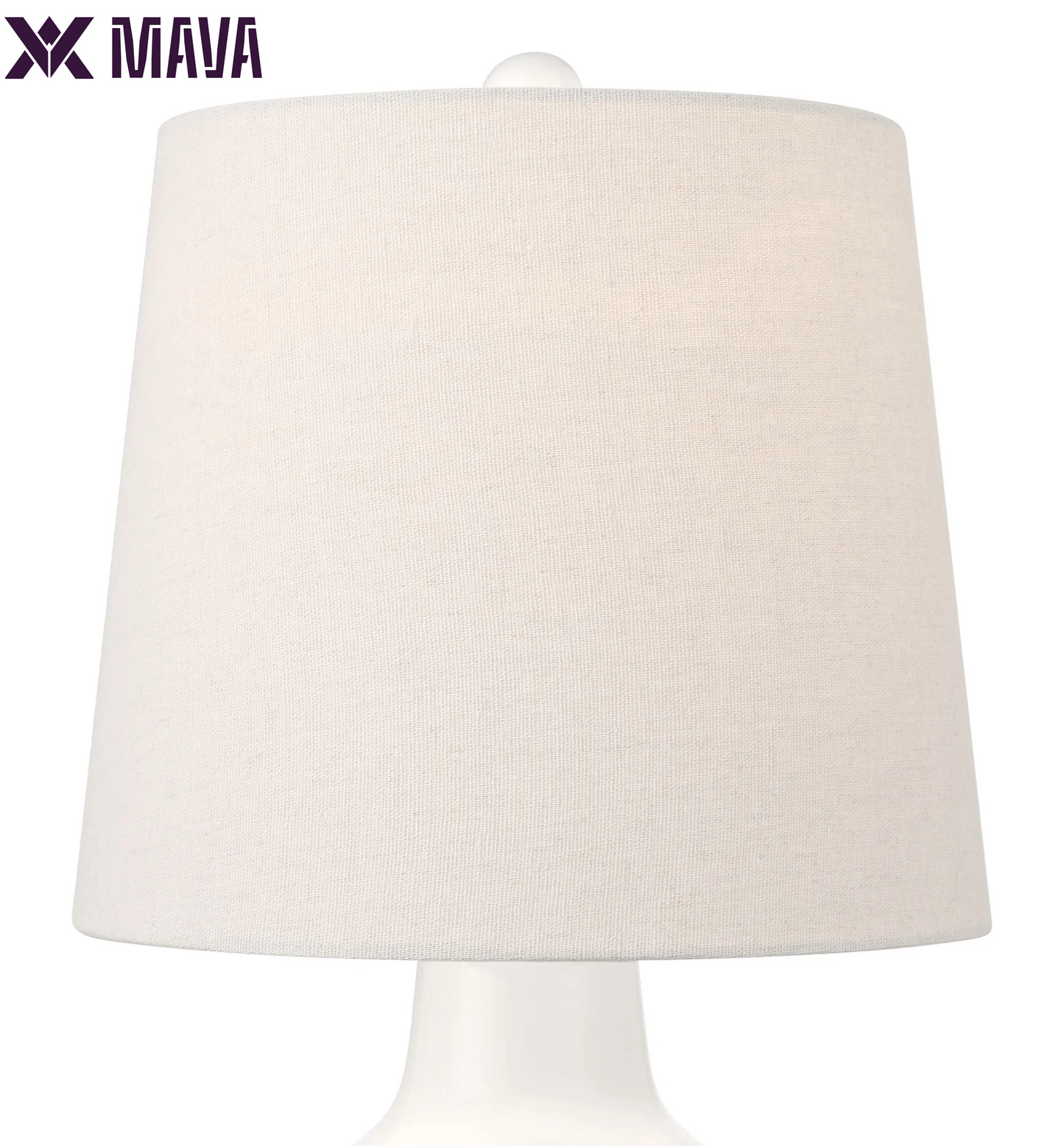 MAVA 20 1/2" High Small Modern Coastal Accent Table Lamps Set of 2 White Ceramic White Shade Living Room Bedroom