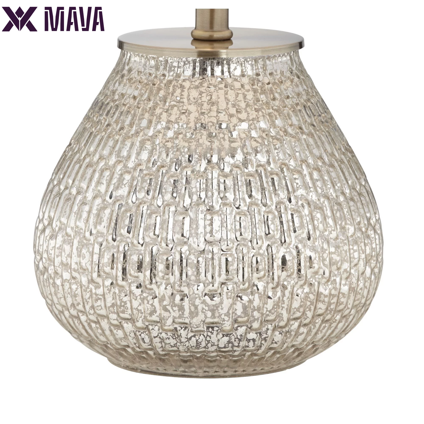 MAVA Accent Table Lamps 19 1/2" High Set of 2 Mercury Glass Teardrop Gray Drum Shade for Bedroom Bedside