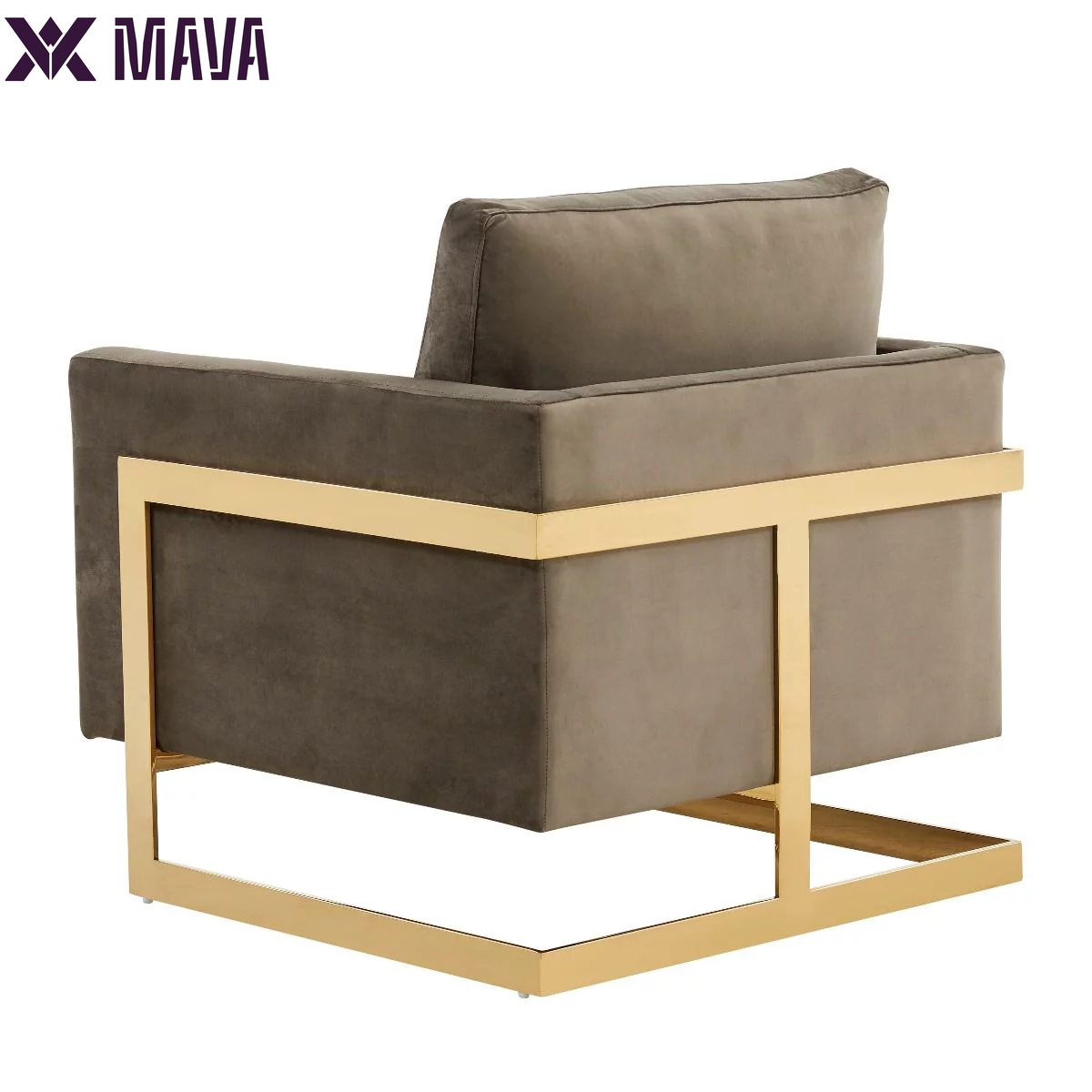 MAVA Velvet Accent Chair Armchair in Dark Gray