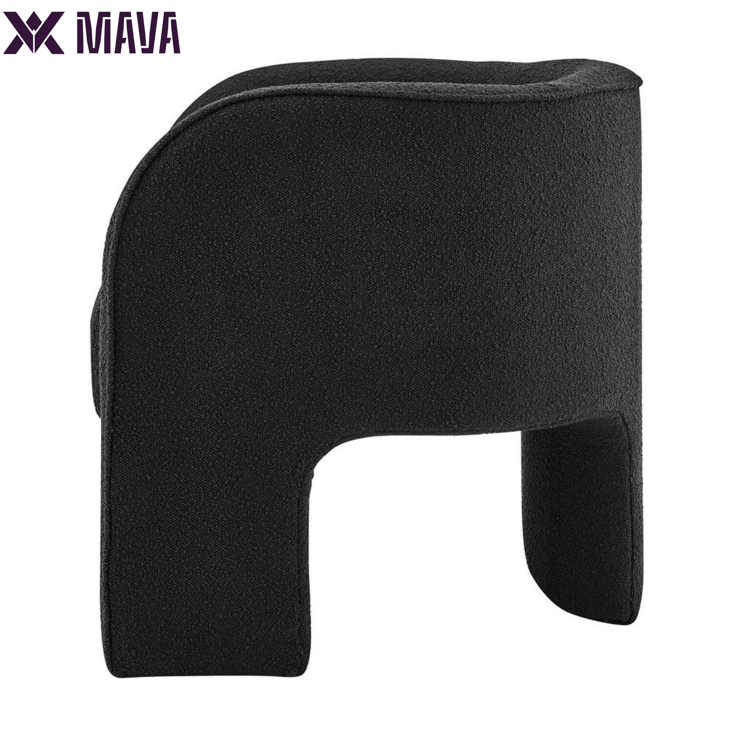 MAVA 18" Fabric Plywood Accent Arm Chair in Black