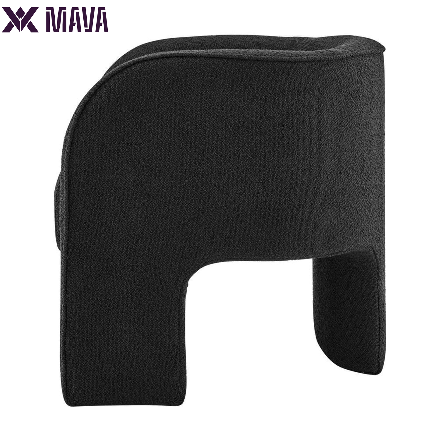 MAVA 18" Fabric Plywood Accent Arm Chair in Black