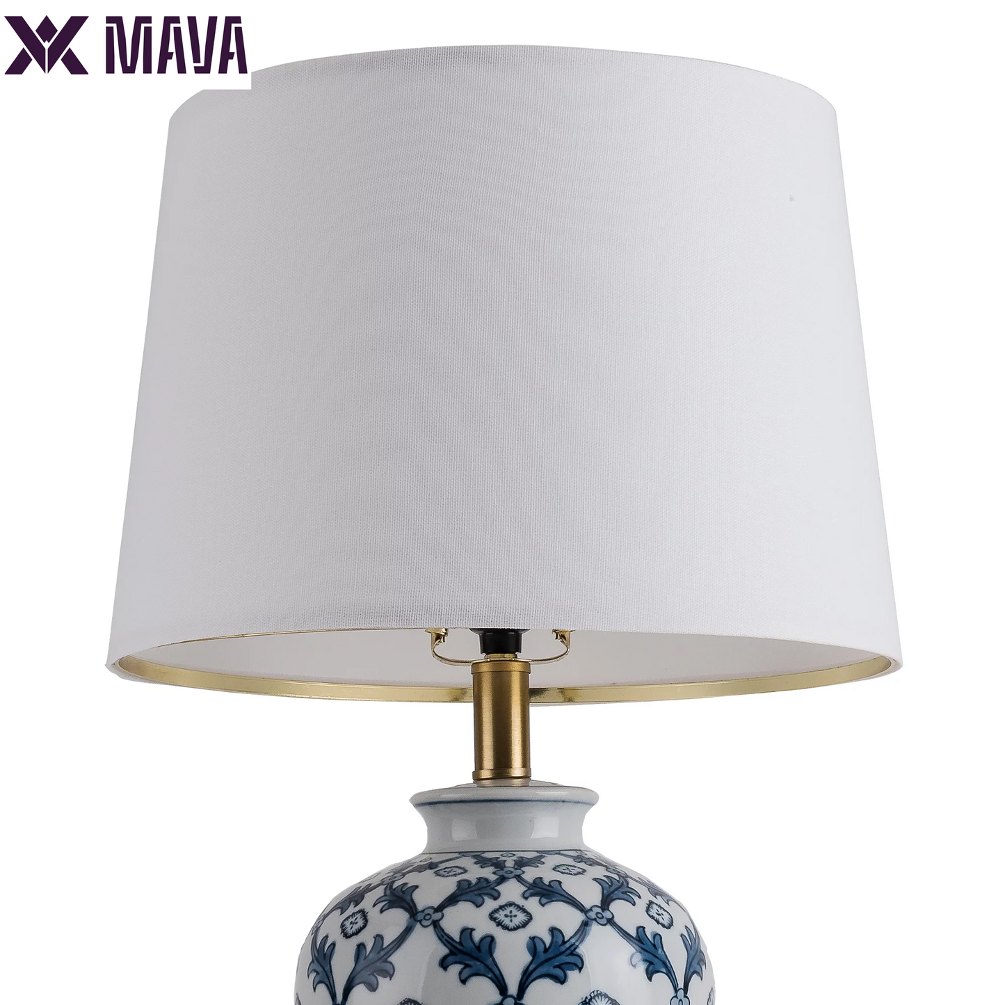 MAVA Table Lamps Set of 2,Transitional Table Lamp for Living Room, Contemporary Ceramic Table Lamp for Bedroom, Nightstand, Hotel.