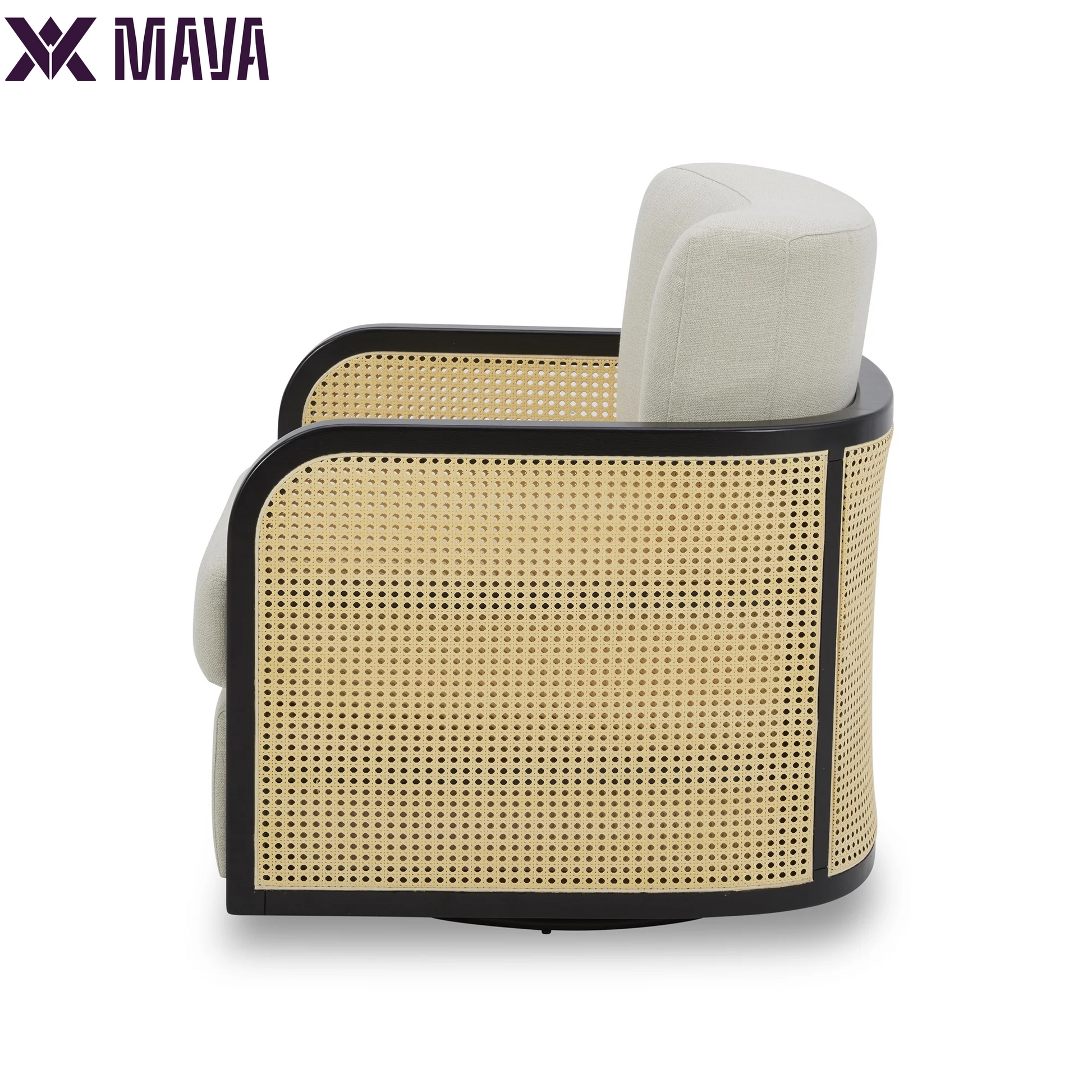 MAVA Cane Swivel Chair