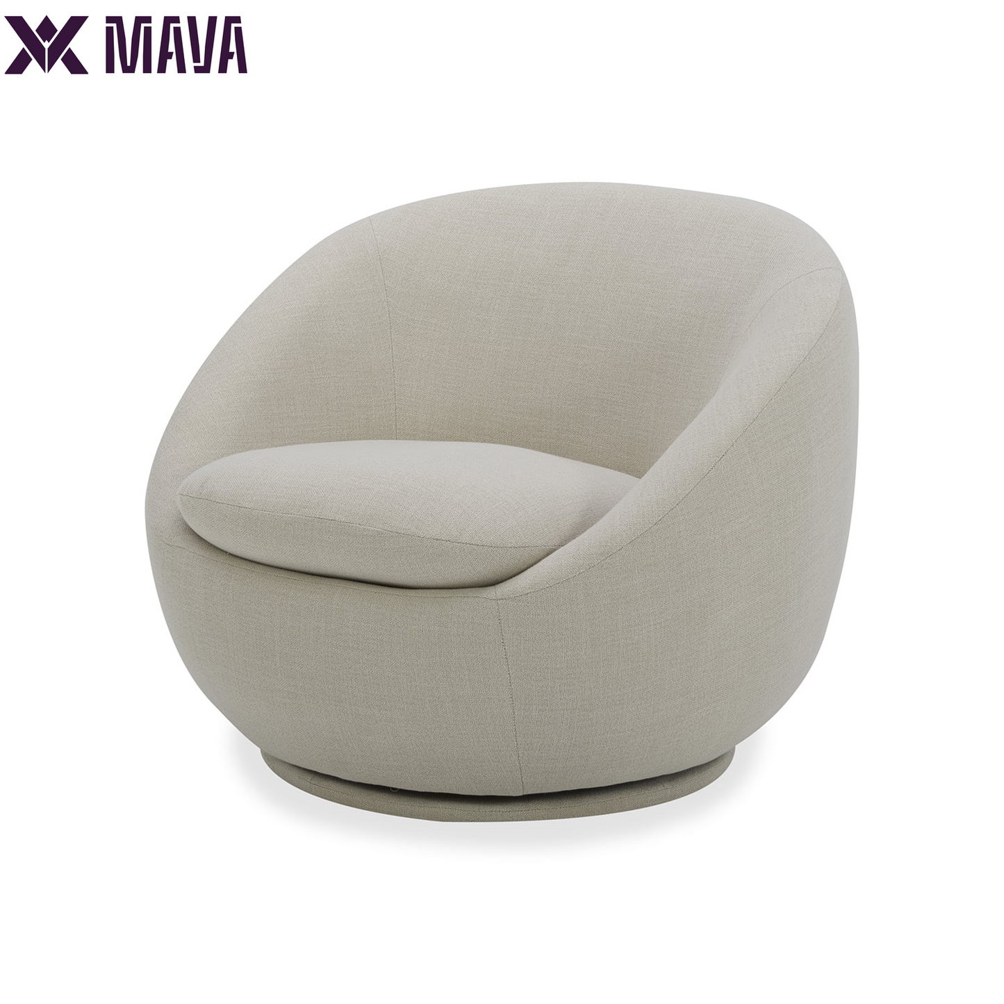 MAVA Swivel Chair, Linen