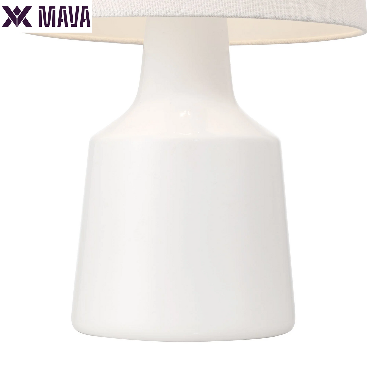 MAVA 20 1/2" High Small Modern Coastal Accent Table Lamps Set of 2 White Ceramic White Shade Living Room Bedroom