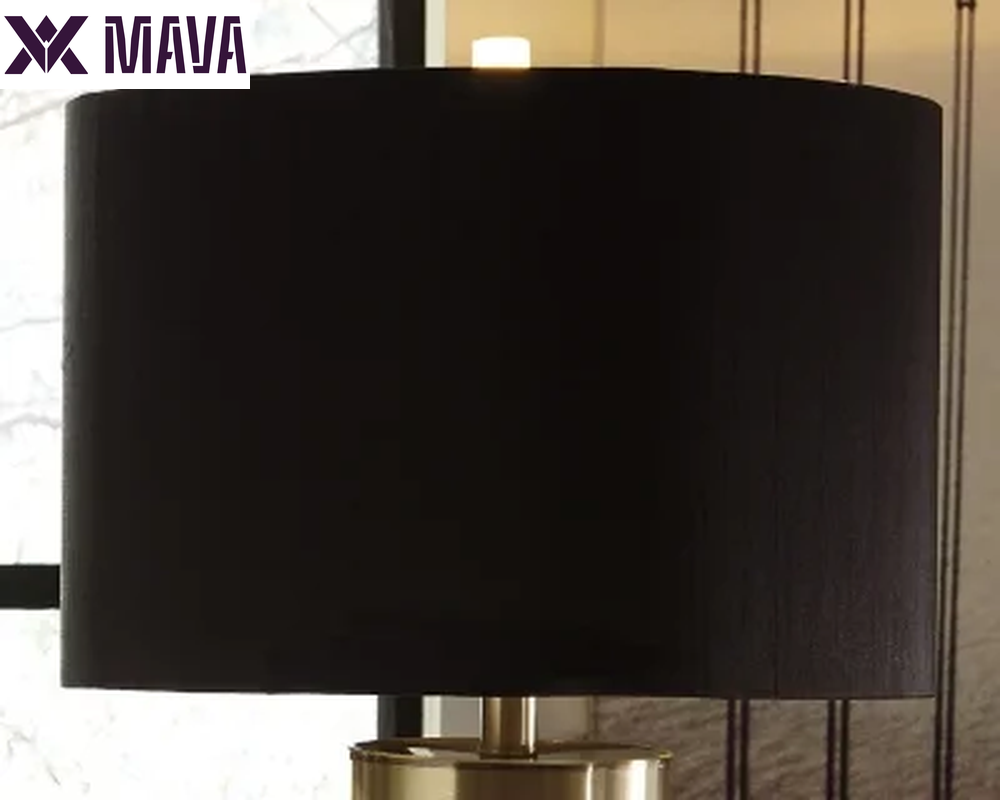 MAVA Table Lamp (Set of 2) Gray/Brass Finish