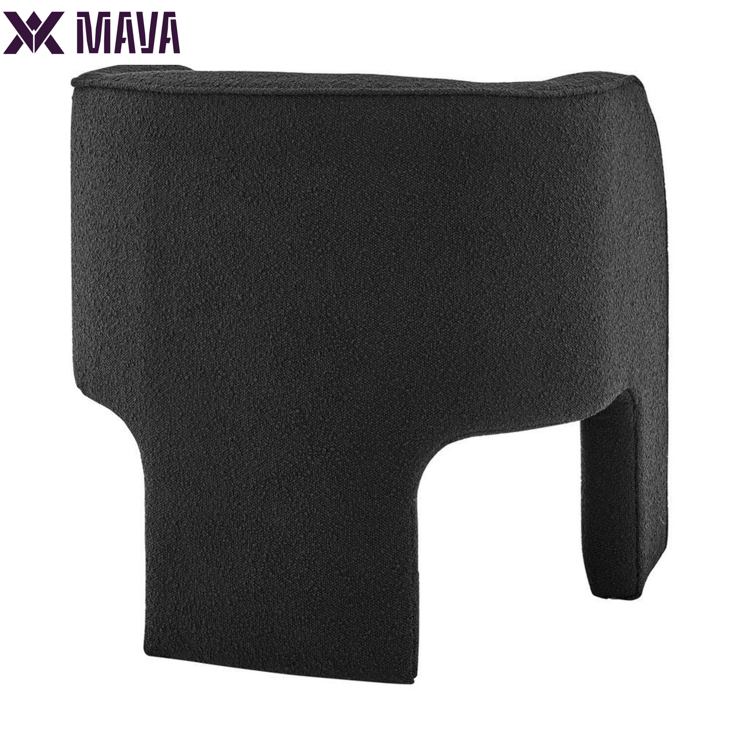 MAVA 18" Fabric Plywood Accent Arm Chair in Black