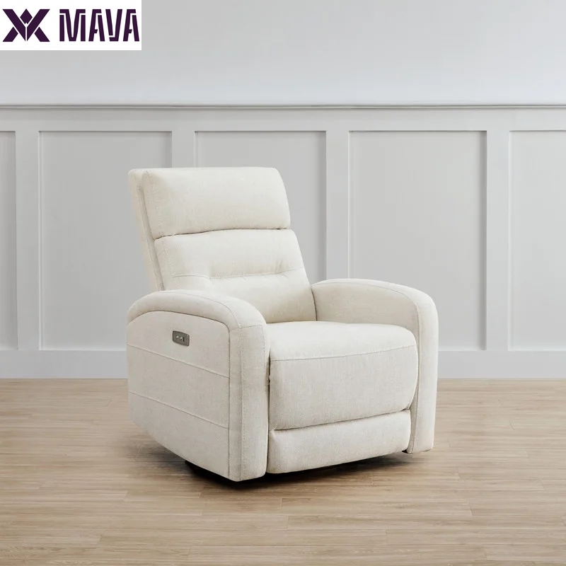 MAVA Fabric Electric Power Glider Swivel Rocker Recliner Chair for Nursery with USB Charge, Linen