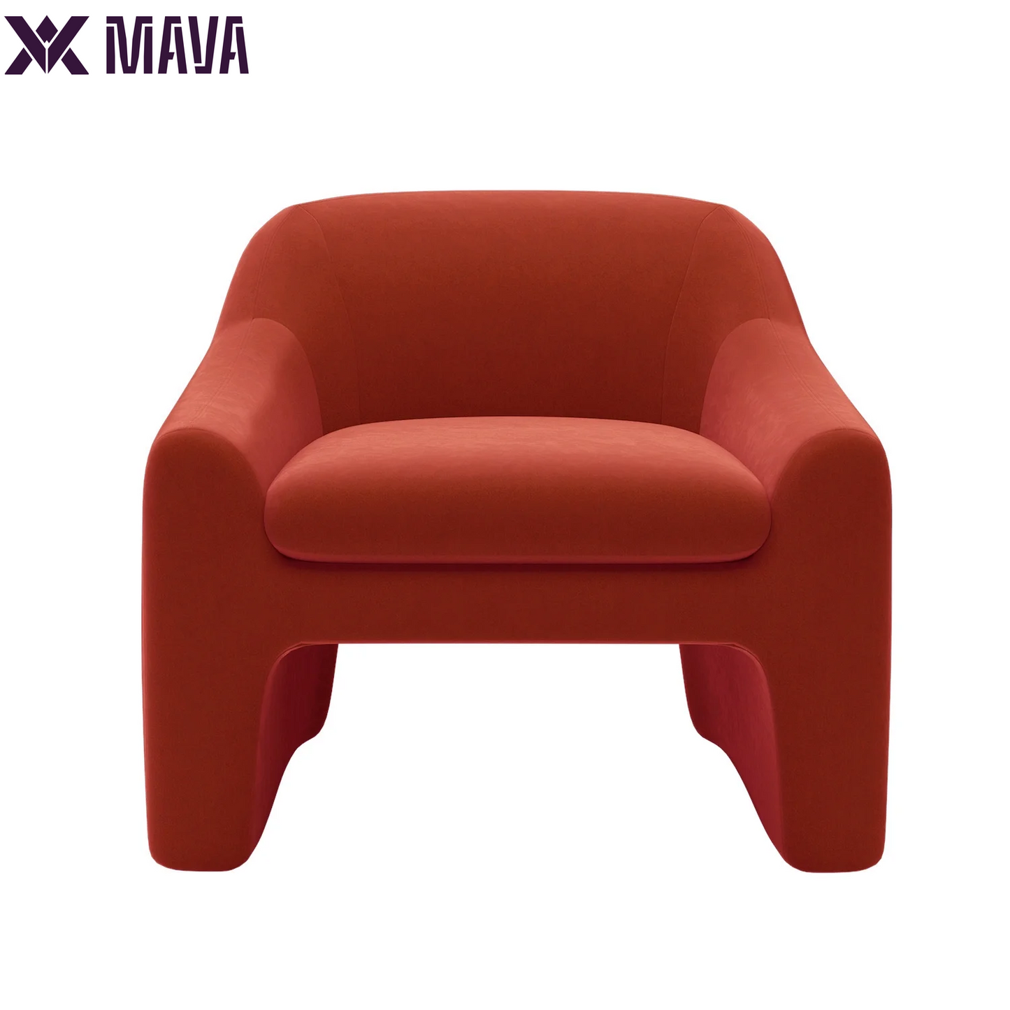 MAVA Velvet Accent Chair Rustic Red