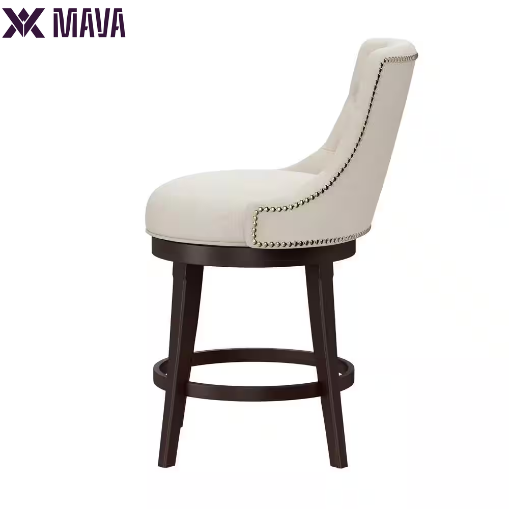 MAVA 24 In. Chocolate and Cream Swivel Counter Stool