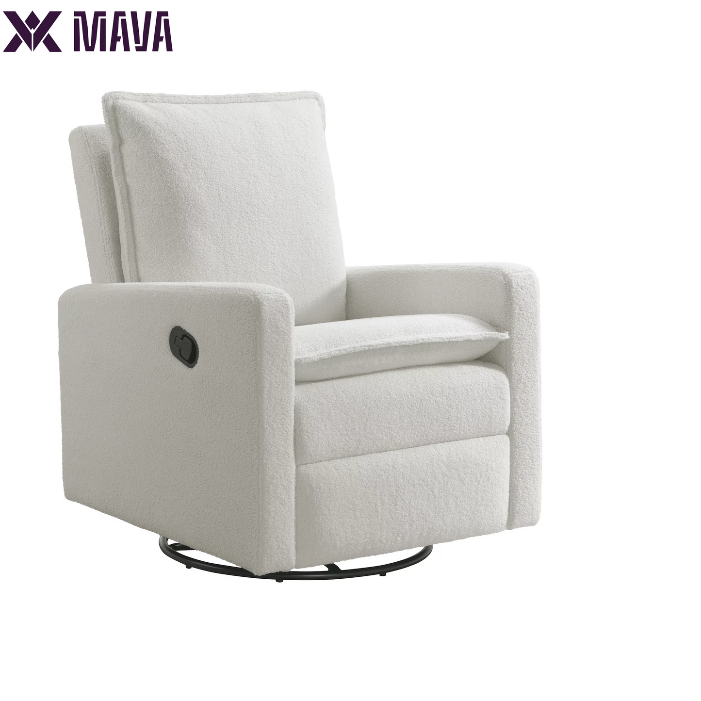 MAVA Coventry Glider Recliner Boucle White