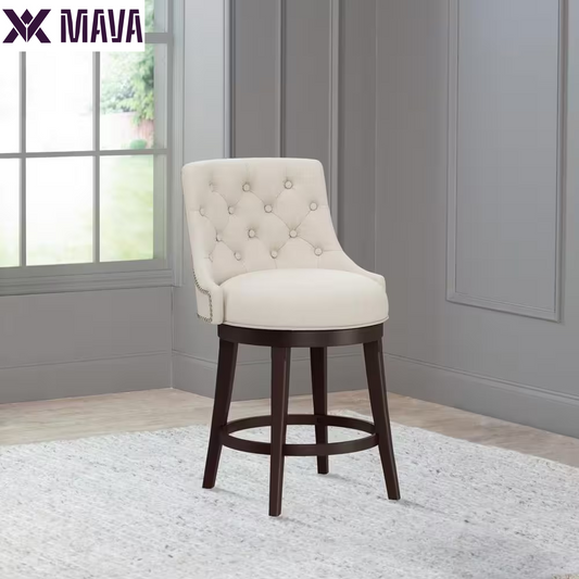 MAVA 24 In. Chocolate and Cream Swivel Counter Stool