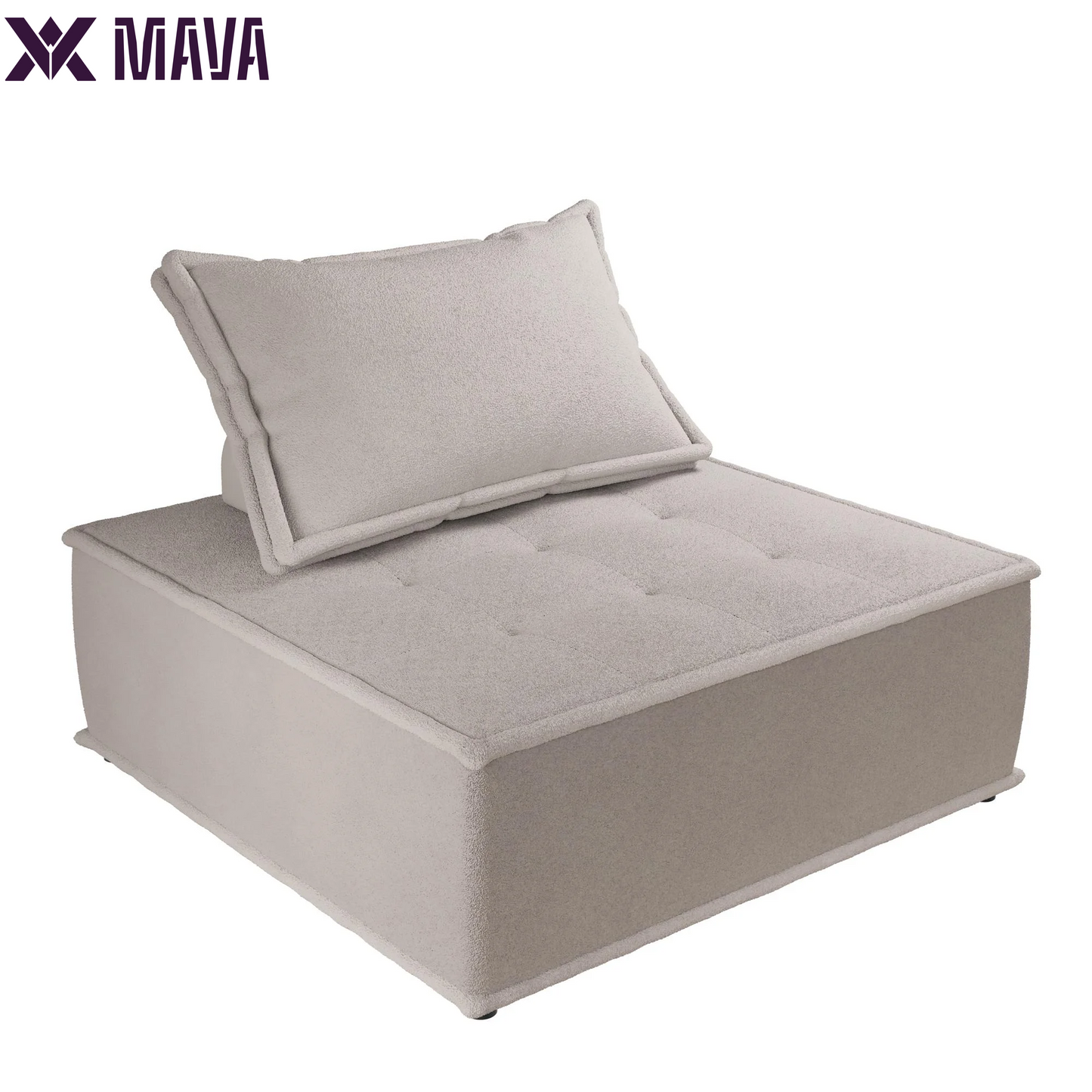 MAVA Upholstered Accent Chair, Textured Taupe Fabric