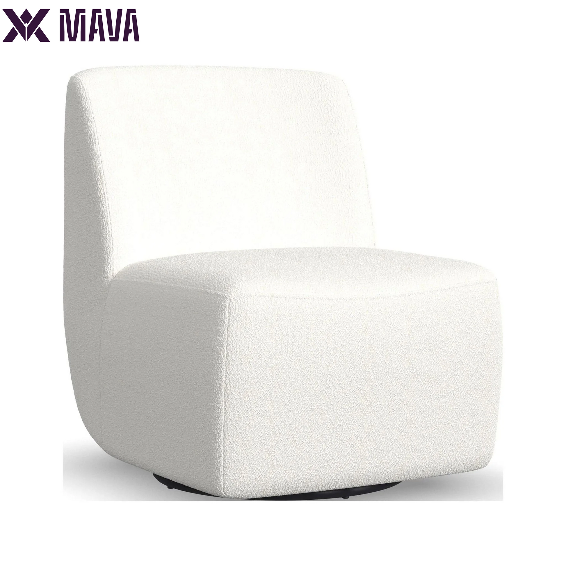 MAVA White Swivel Chair