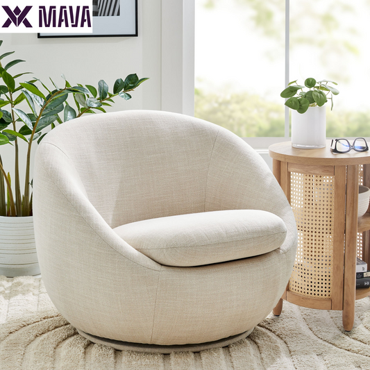 MAVA Swivel Chair, Linen