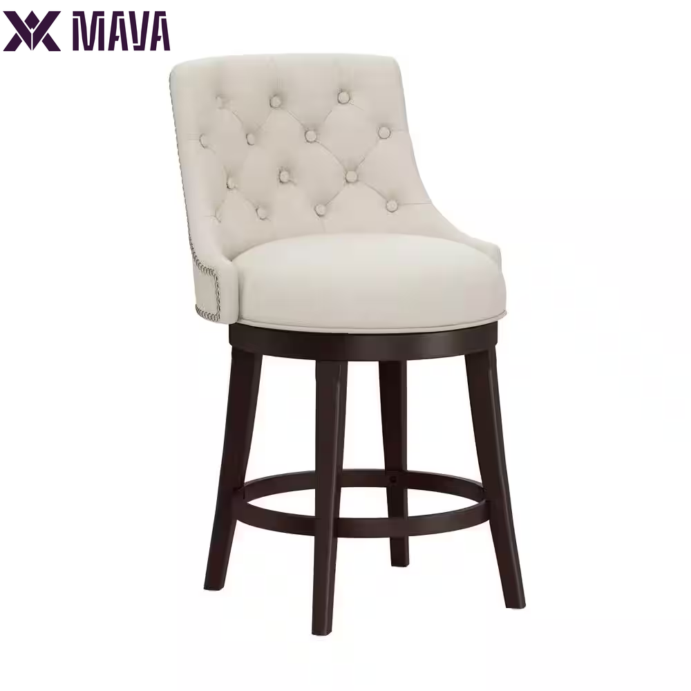 MAVA 24 In. Chocolate and Cream Swivel Counter Stool