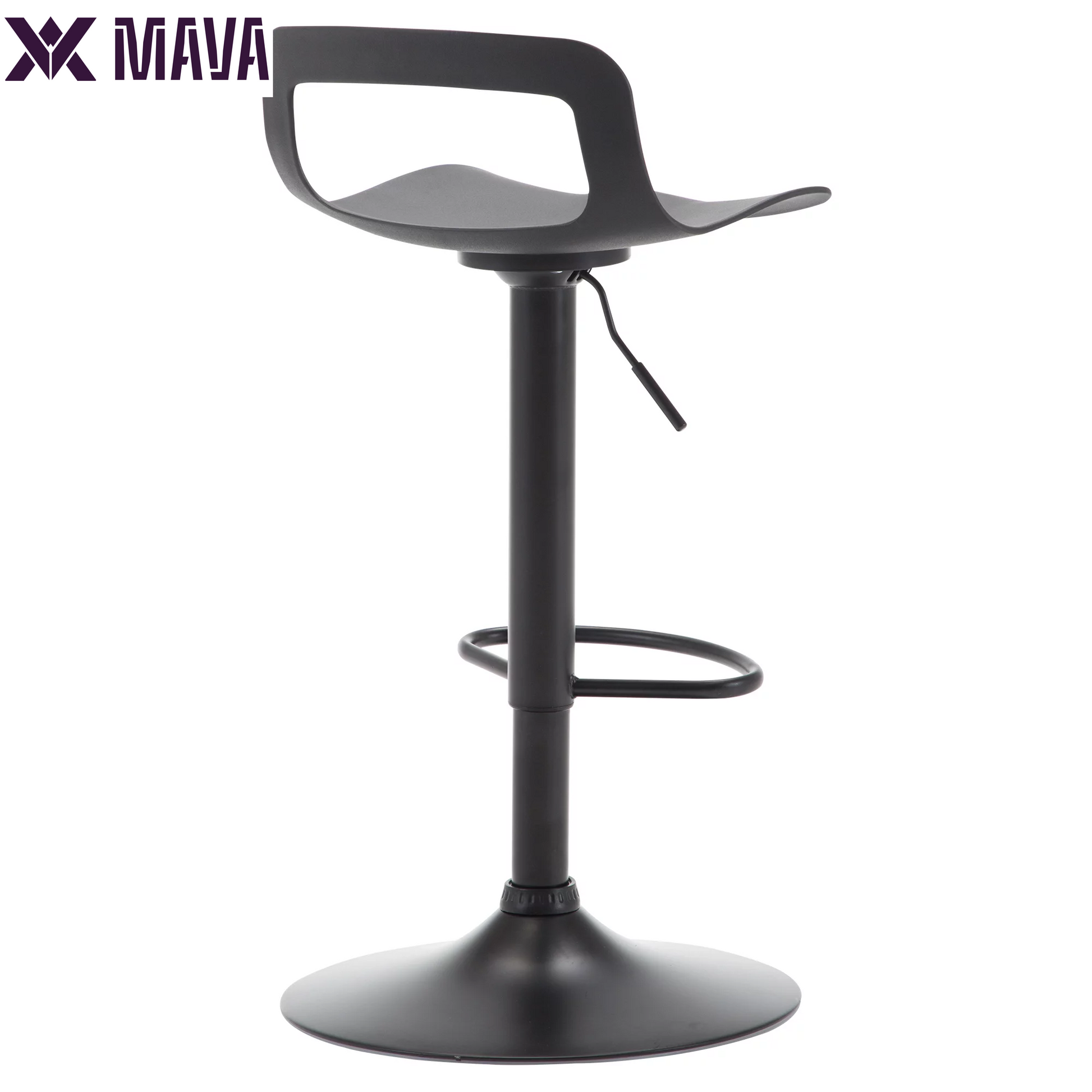 MAVA Swivel Bar Stool Adjustable-Height Barstools Modern Black Bar Chairset of 2