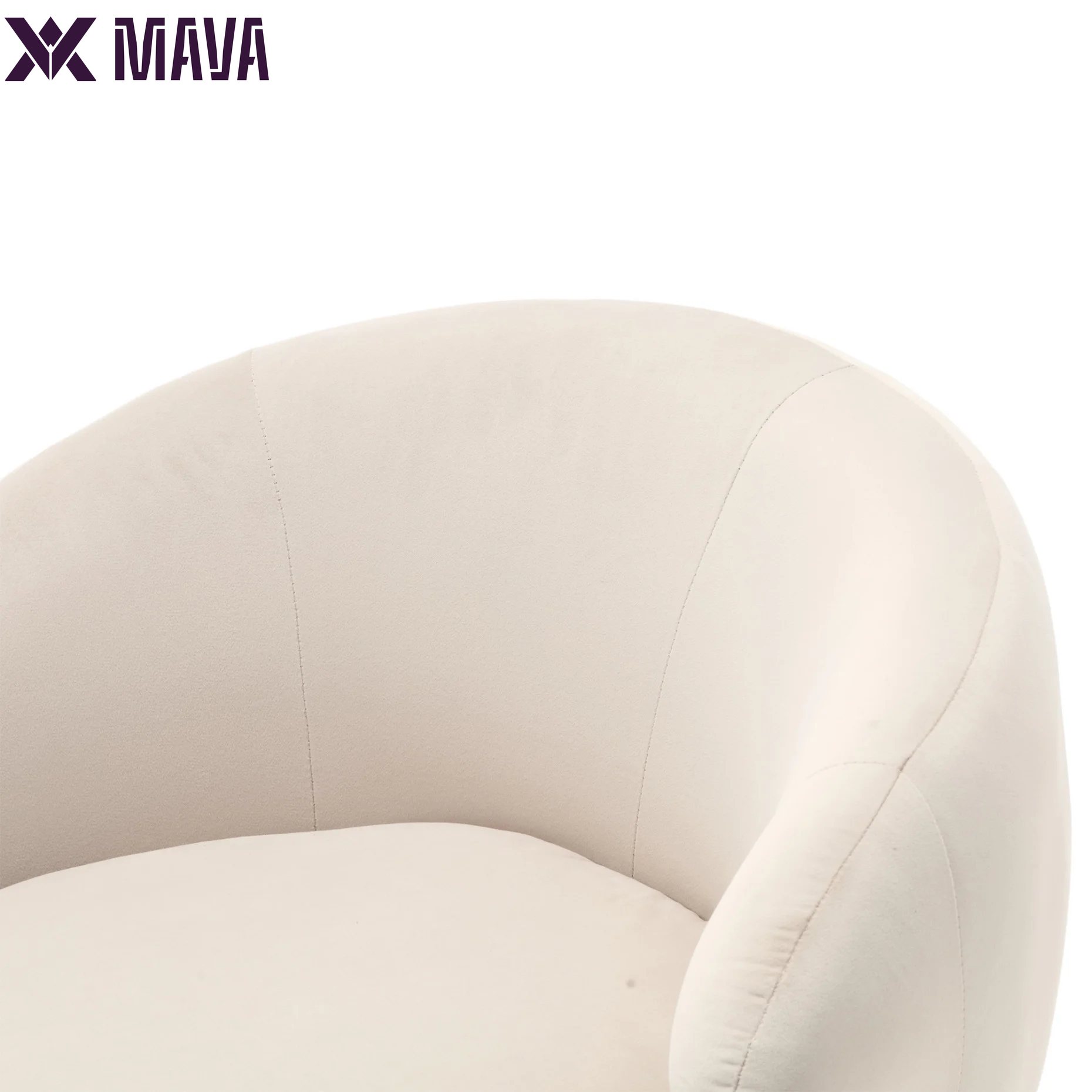 MAVA Accent Oversized Swivel Chair, Comfy Cuddle Barrel Armchair with Metal Base