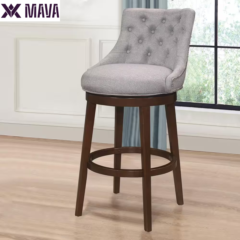 MAVA 24 In. Chocolate and Cream Swivel Counter Stool