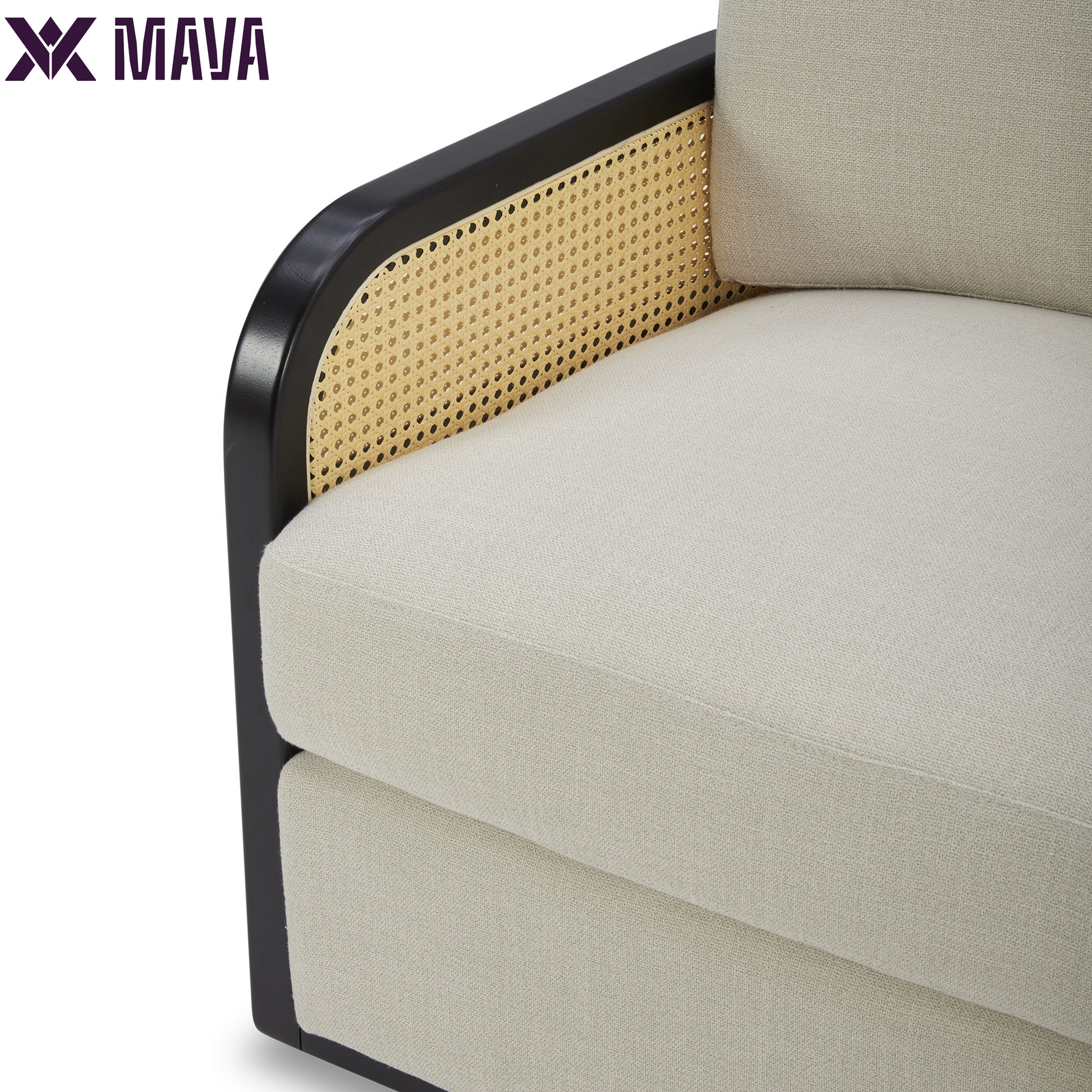 MAVA Cane Swivel Chair