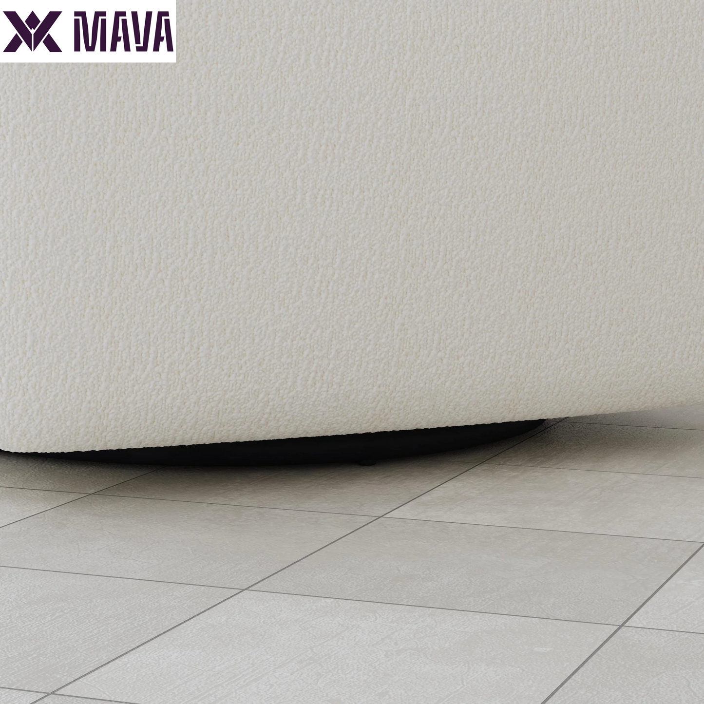 MAVA White Swivel Chair