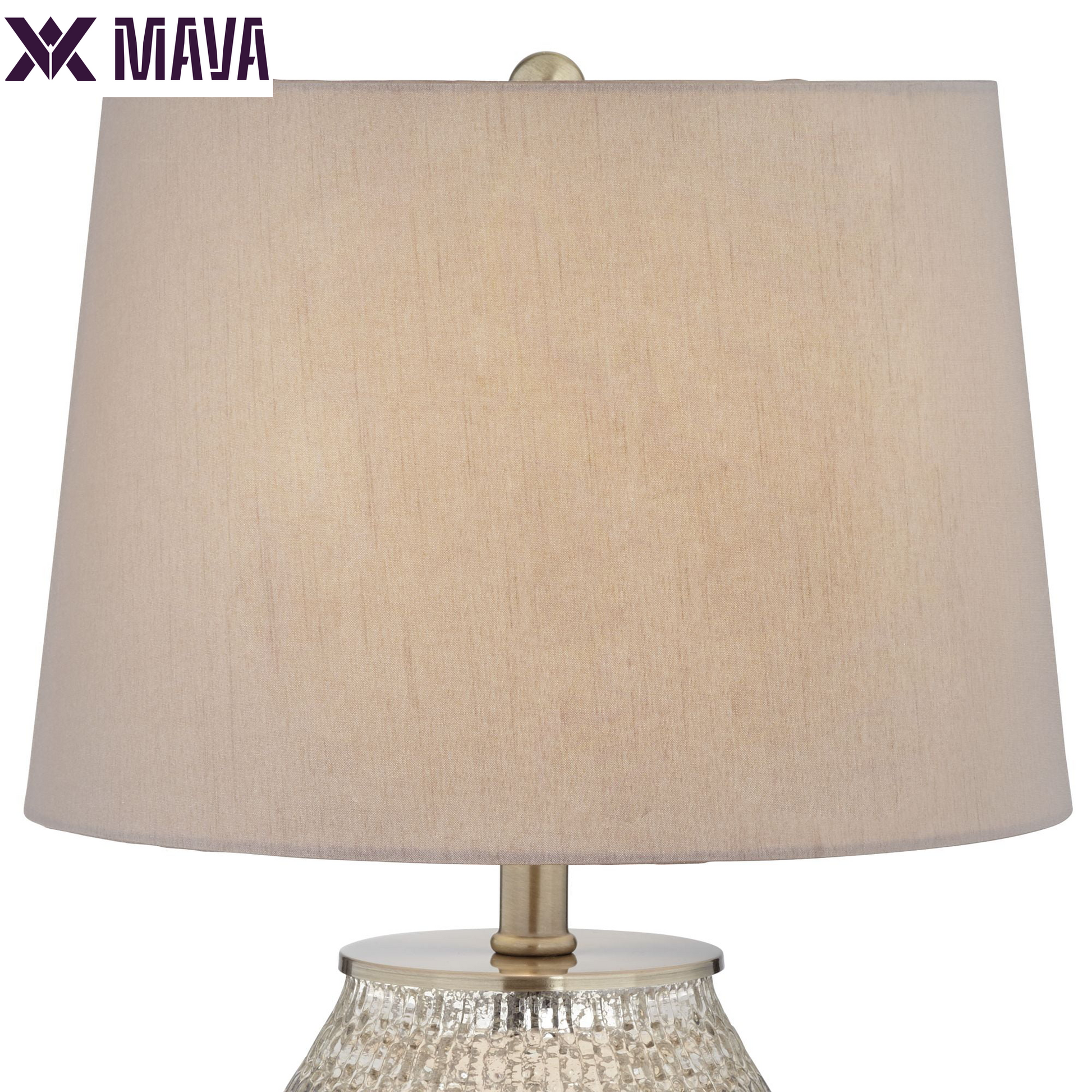 MAVA Accent Table Lamps 19 1/2" High Set of 2 Mercury Glass Teardrop Gray Drum Shade for Bedroom Bedside