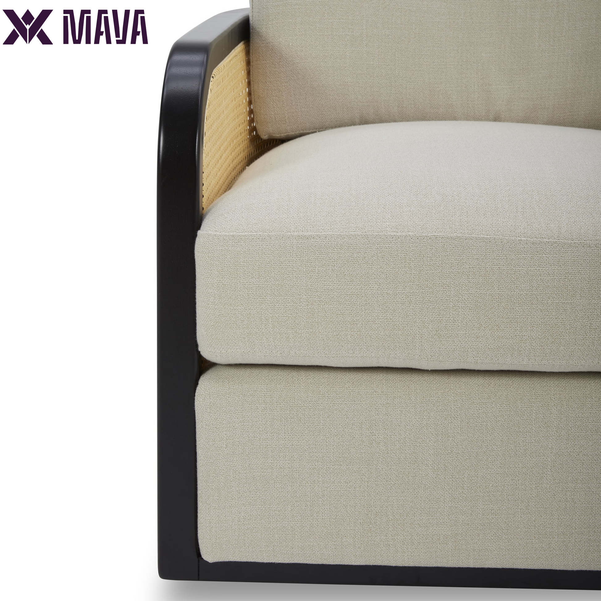 MAVA Cane Swivel Chair