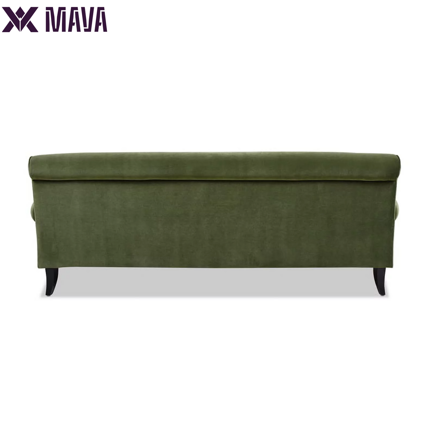 MAVA Arm Sofa Metal Casters Olive Green