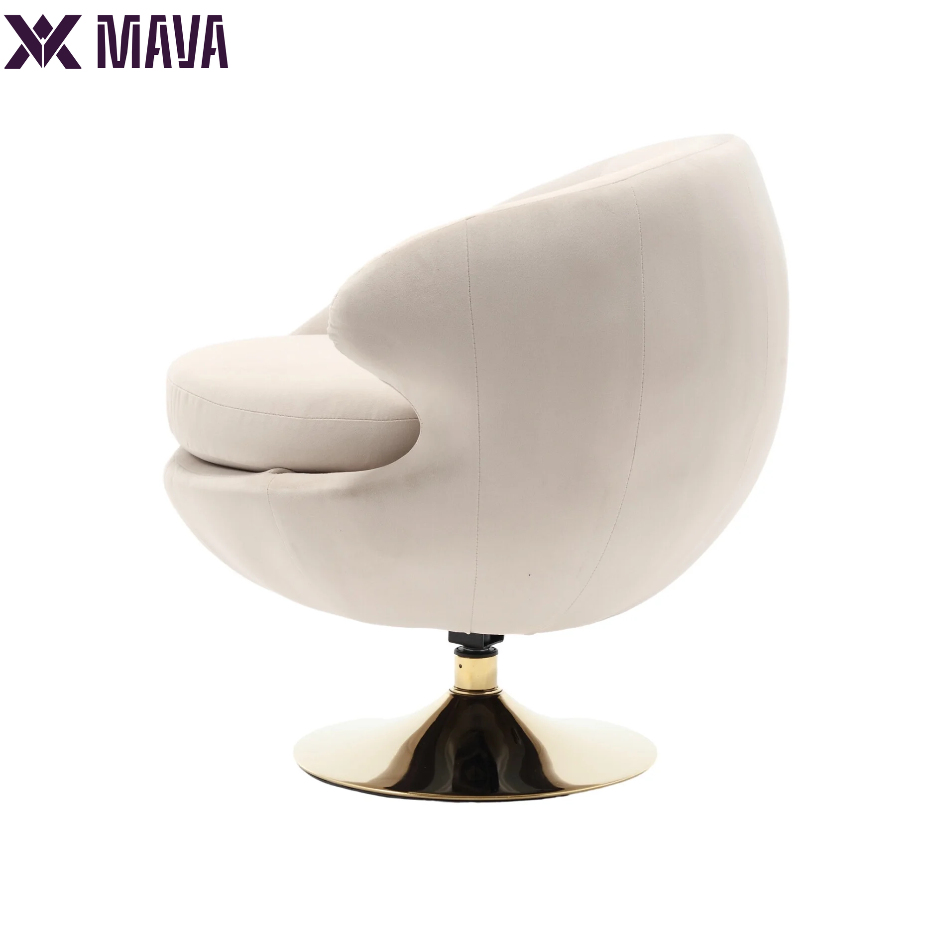 MAVA Accent Oversized Swivel Chair, Comfy Cuddle Barrel Armchair with Metal Base