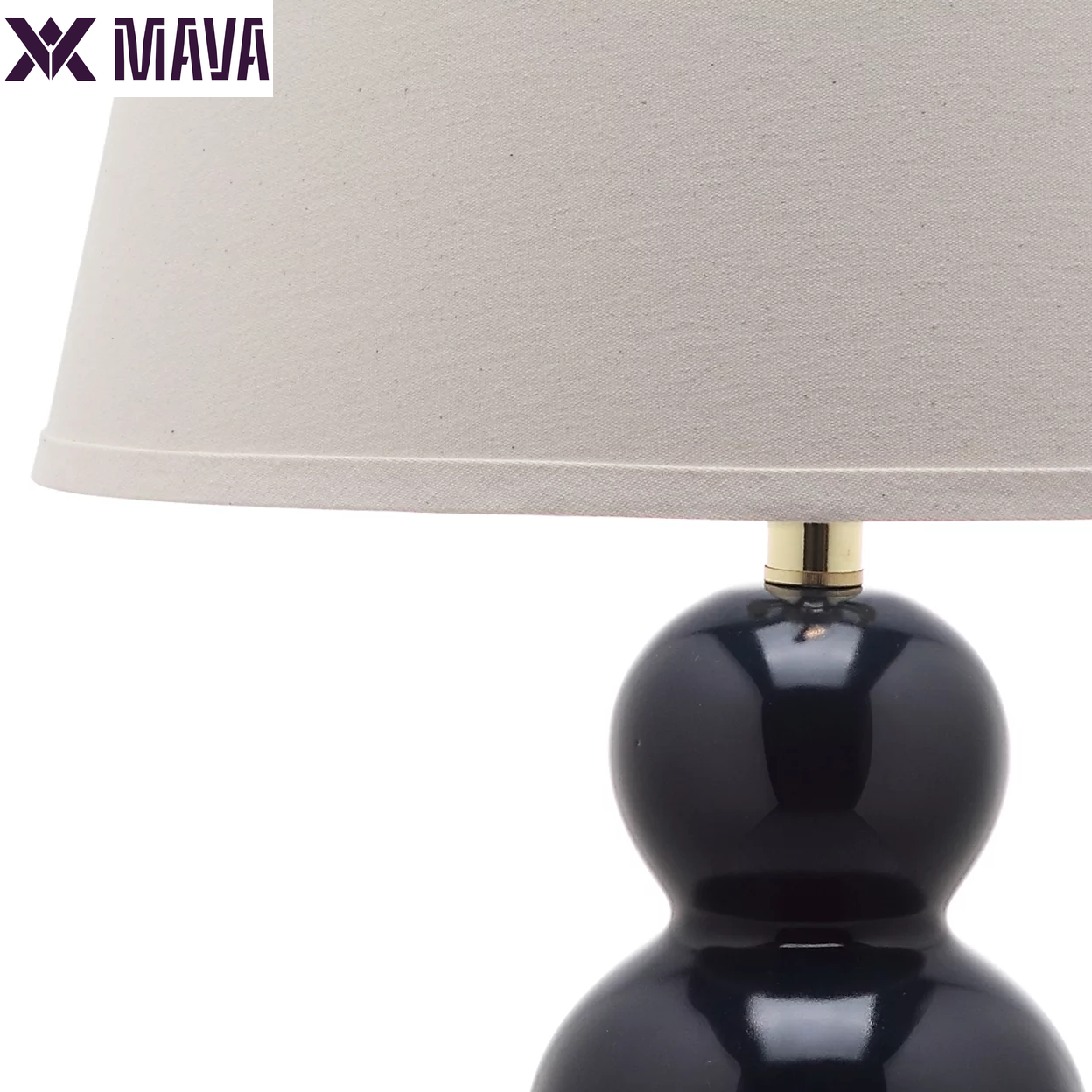 MAVA Three Gourd Table Lamp (Set of 2) | Navy |