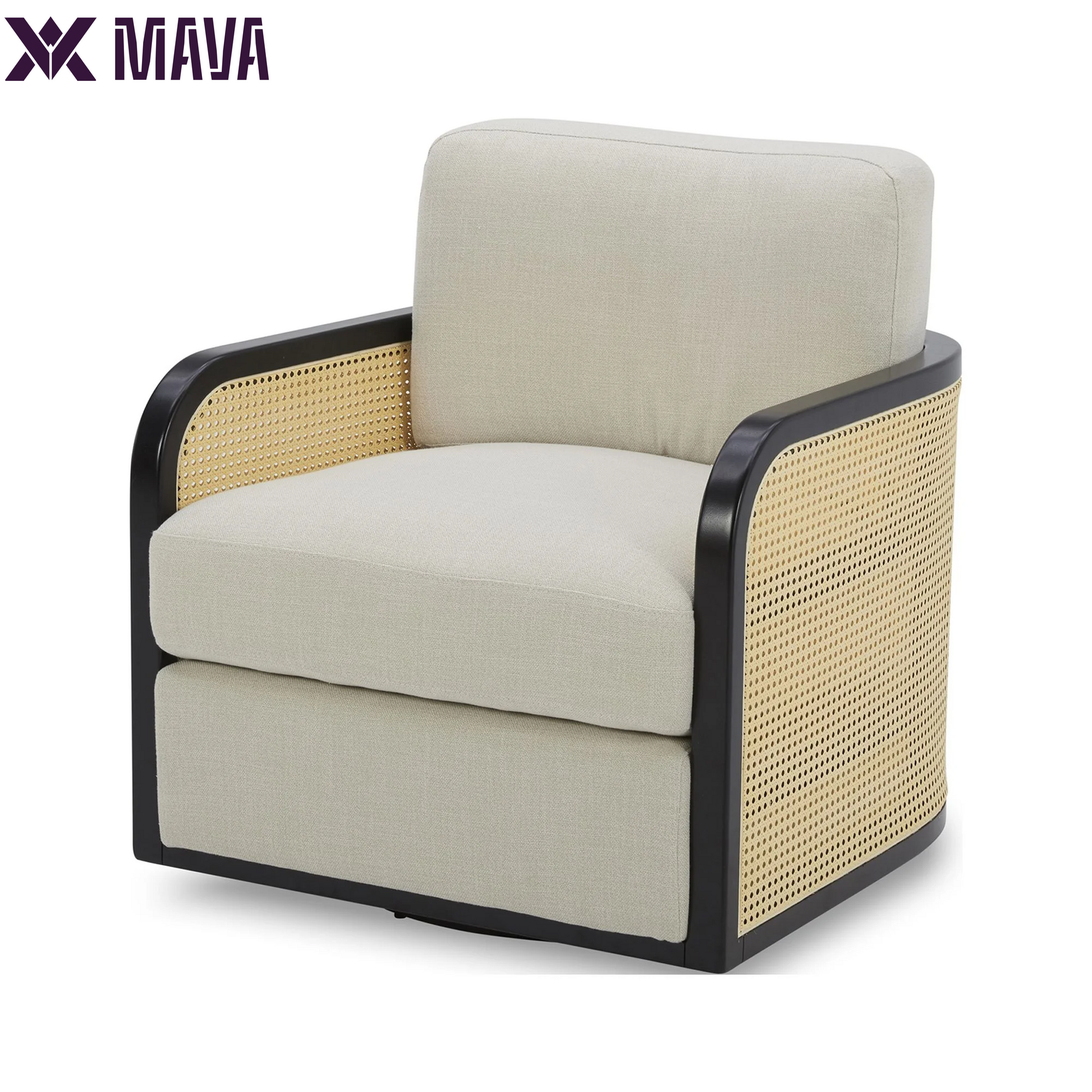 MAVA Cane Swivel Chair