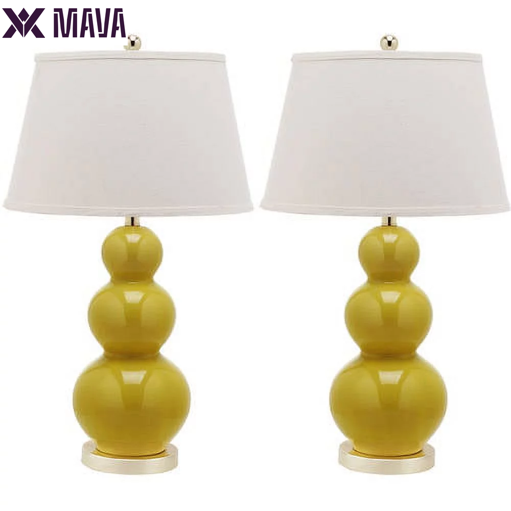 MAVA Three Gourd Table Lamp (Set of 2) | Navy |