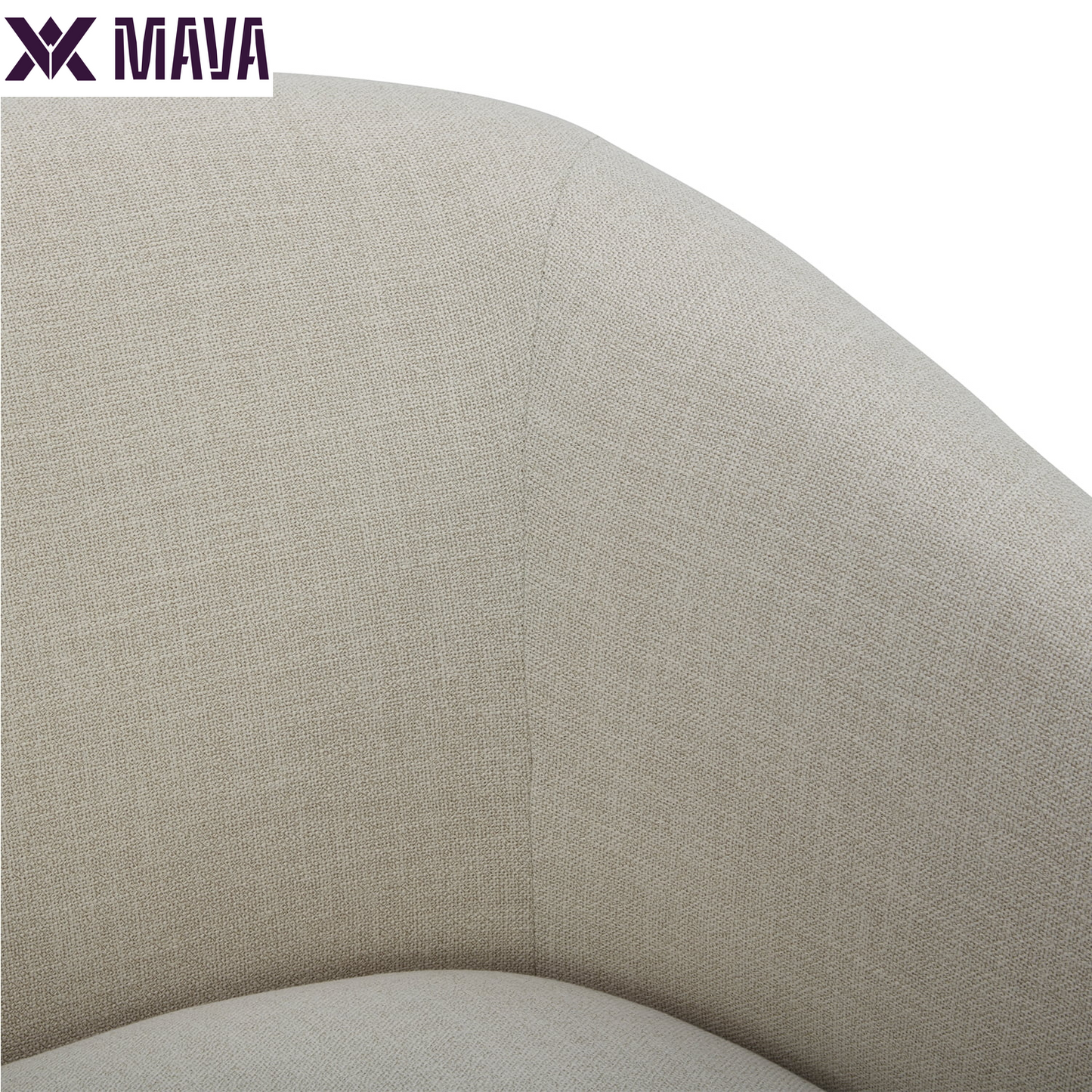 MAVA Wooden Base Modern Swivel Chair, Linen