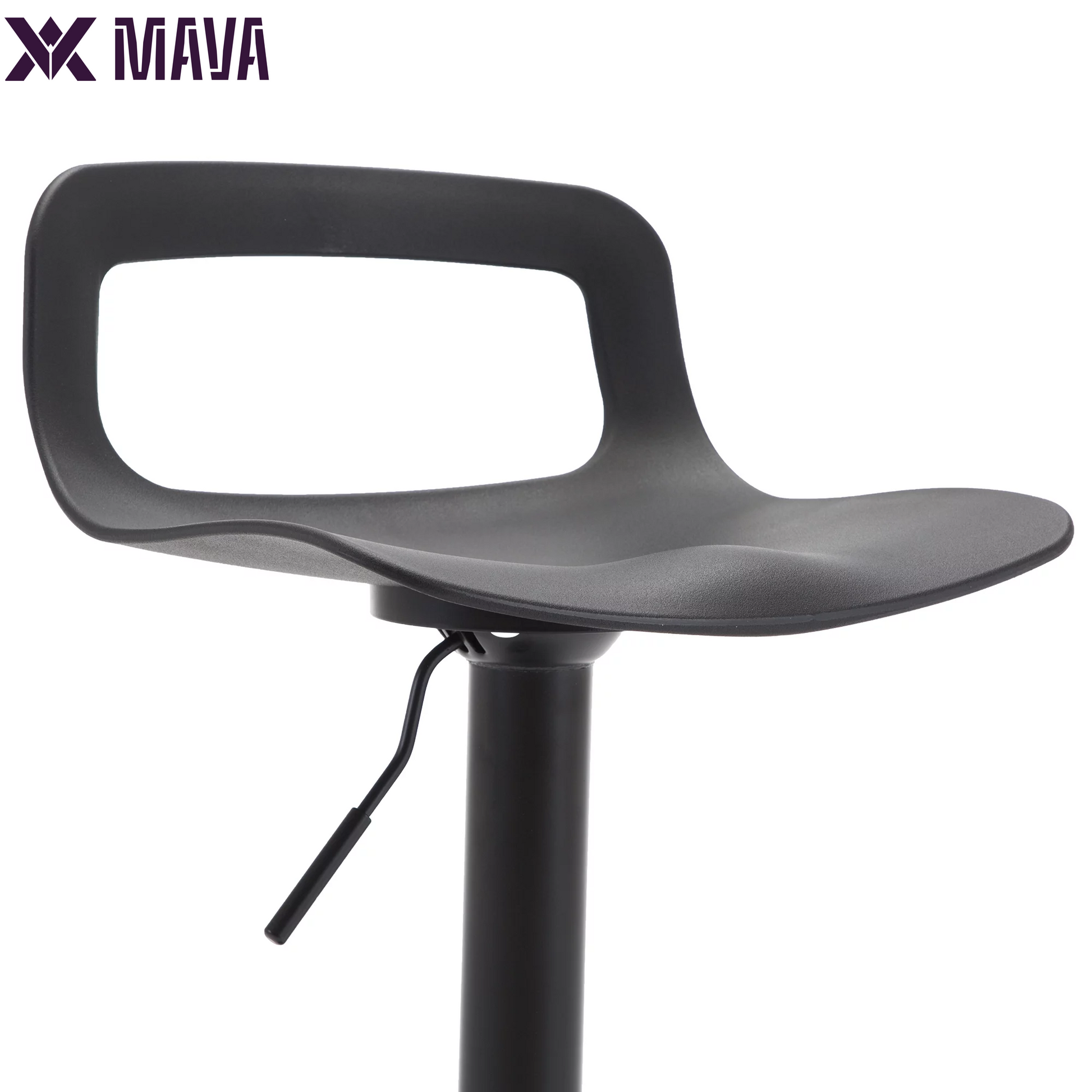 MAVA Swivel Bar Stool Adjustable-Height Barstools Modern Black Bar Chairset of 2