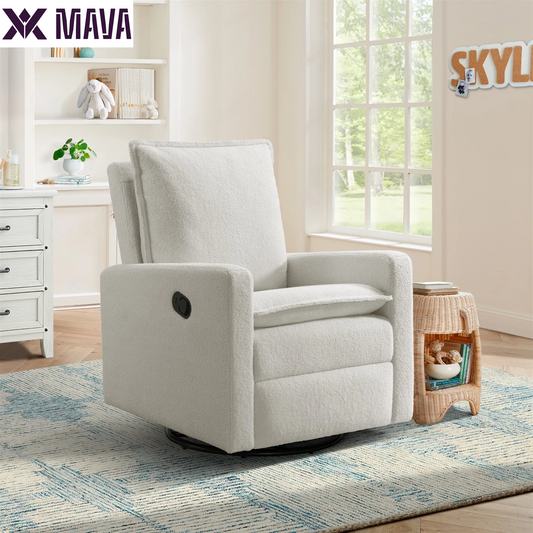 MAVA Coventry Glider Recliner Boucle White