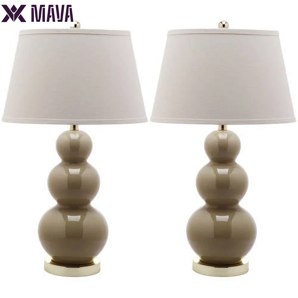 MAVA Three Gourd Table Lamp (Set of 2) | Navy |