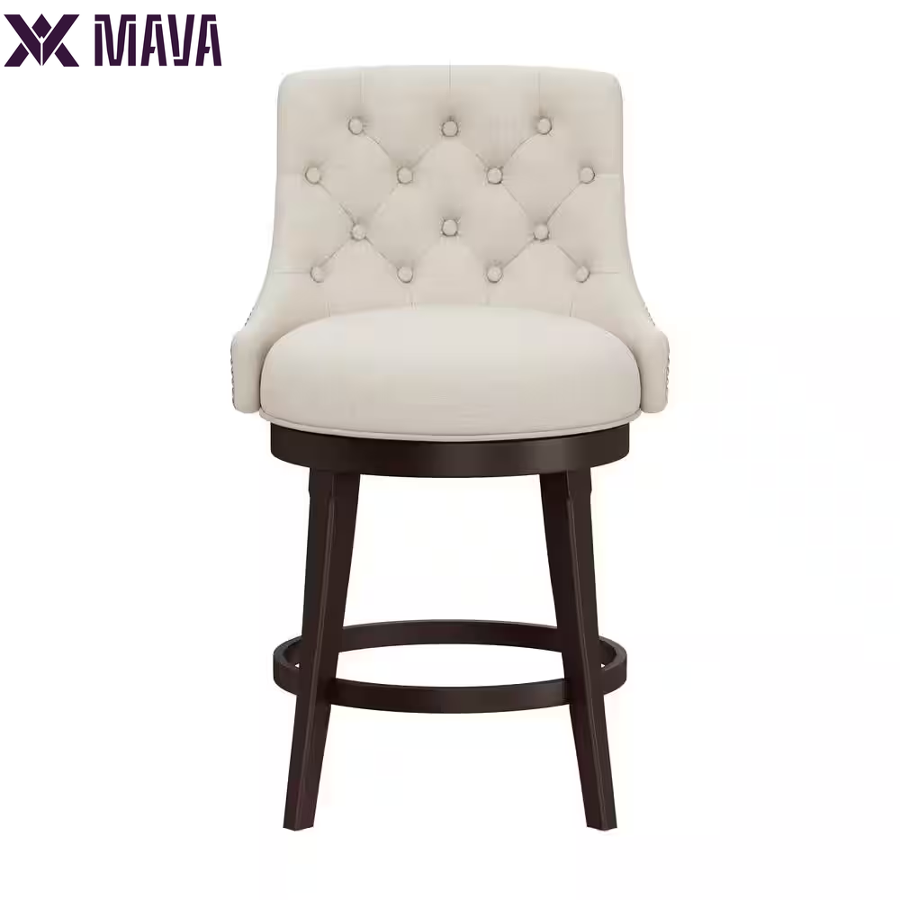 MAVA 24 In. Chocolate and Cream Swivel Counter Stool