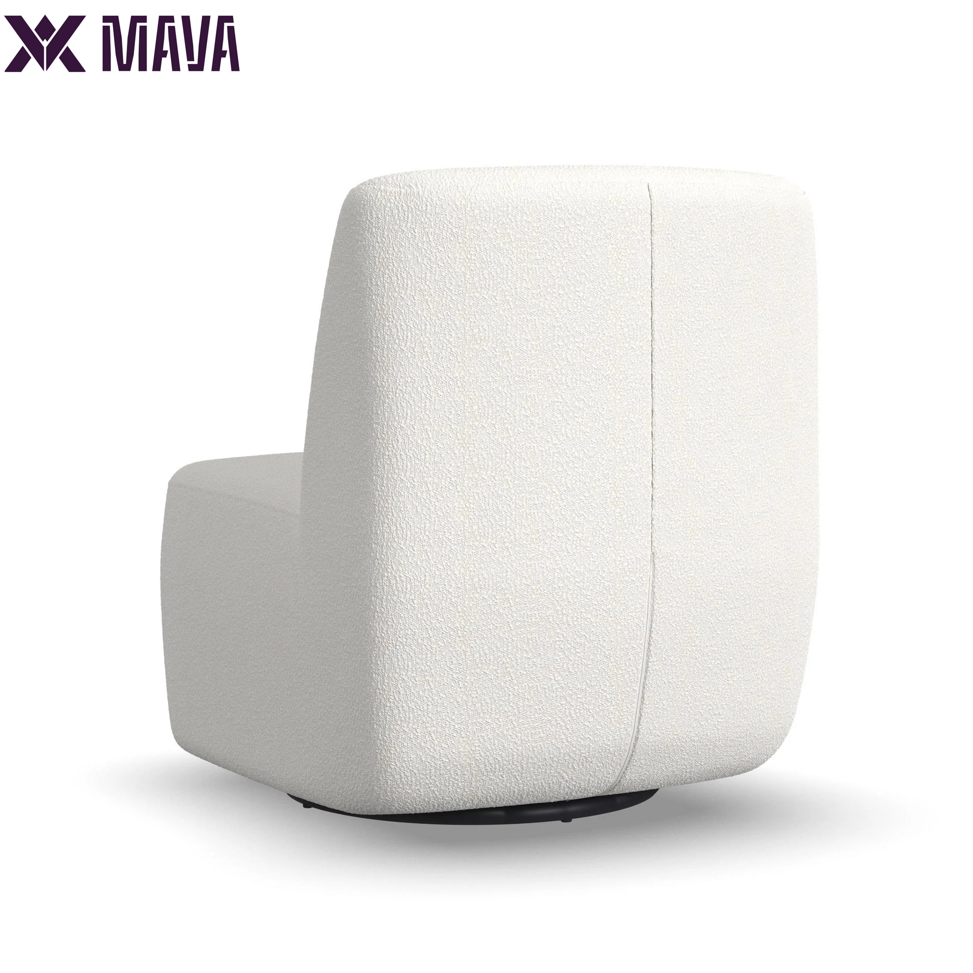 MAVA White Swivel Chair