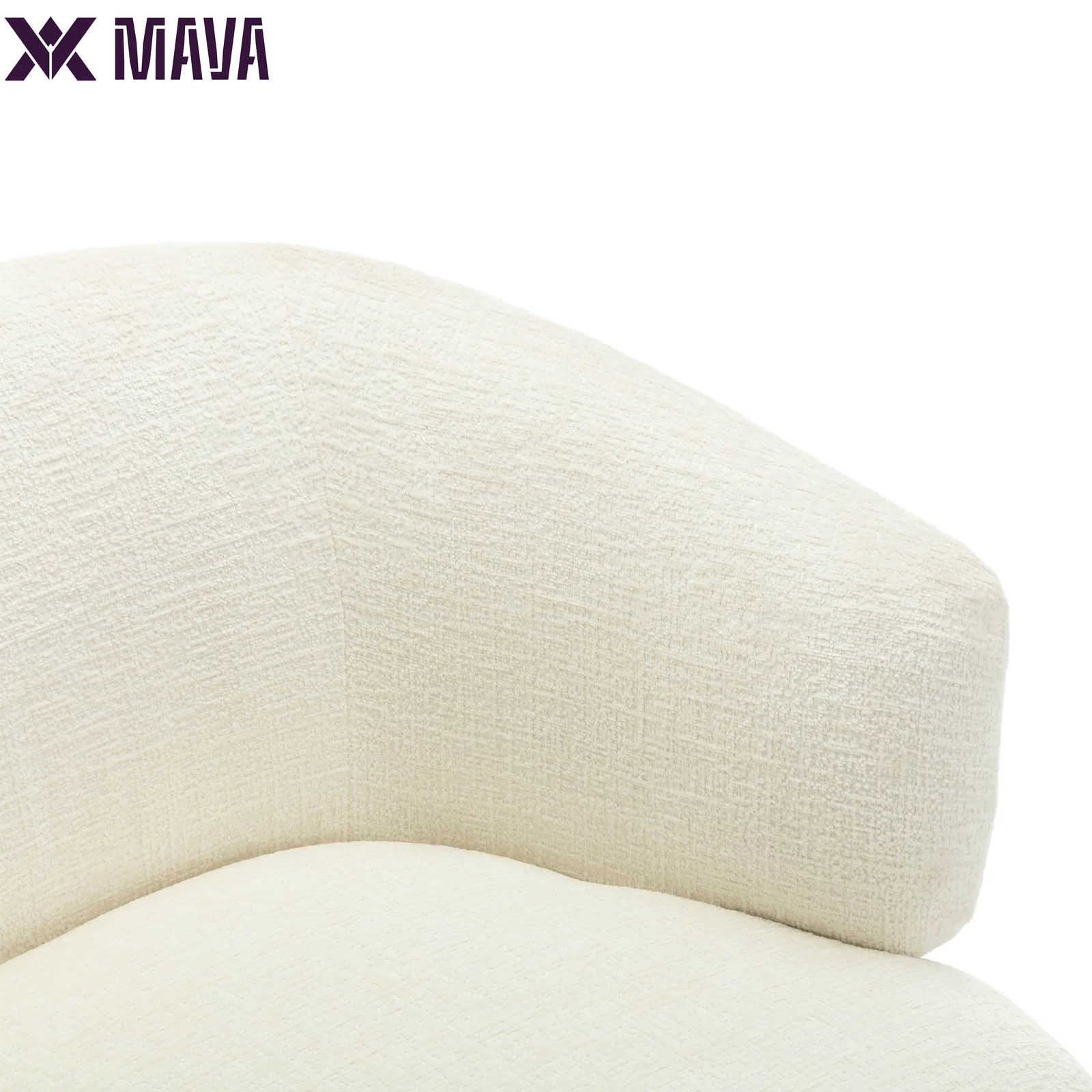 MAVA 30" Wide Chenille Upholstered Swivel Accent Chair Boucle Swivel Barrel Chair