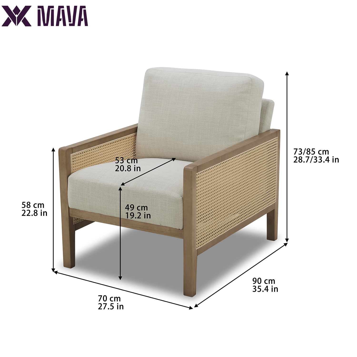 MAVA Caning Accent Chair