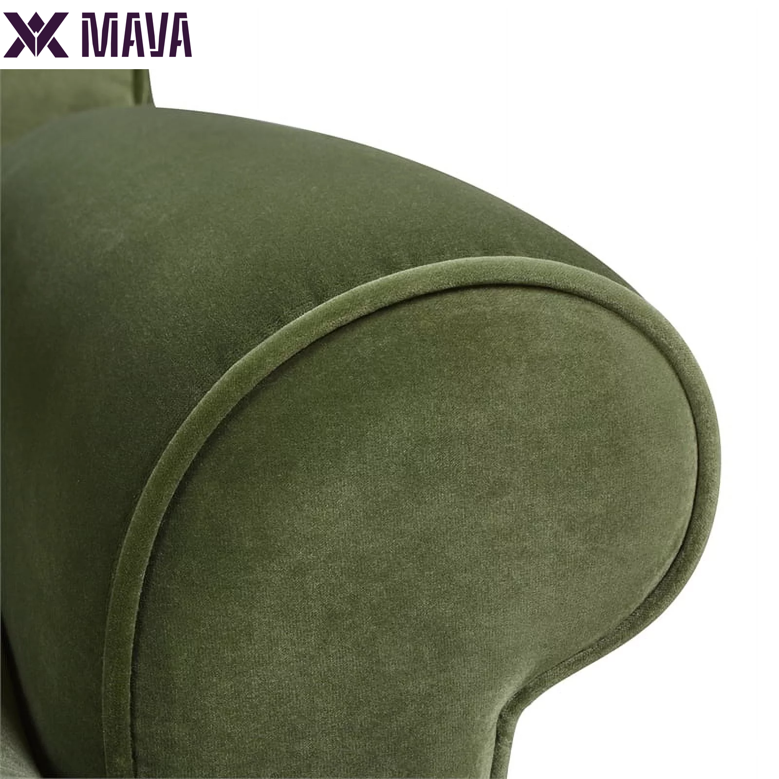 MAVA Arm Sofa Metal Casters Olive Green