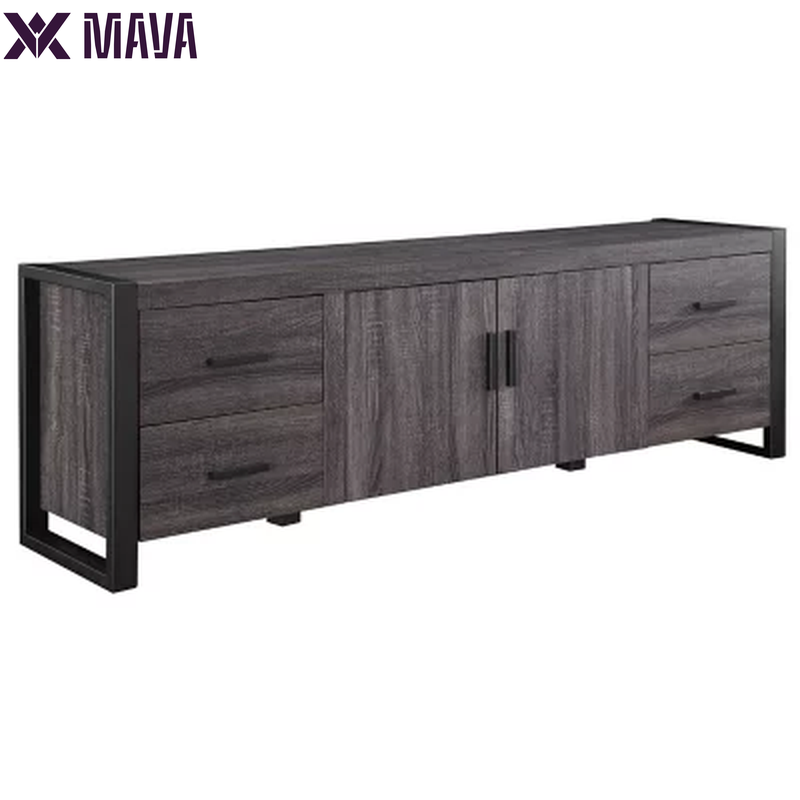 MAVA 70" Industrial TV Stand, Charcoal