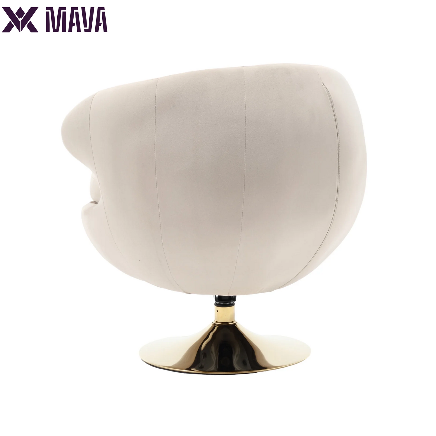 MAVA Accent Oversized Swivel Chair, Comfy Cuddle Barrel Armchair with Metal Base