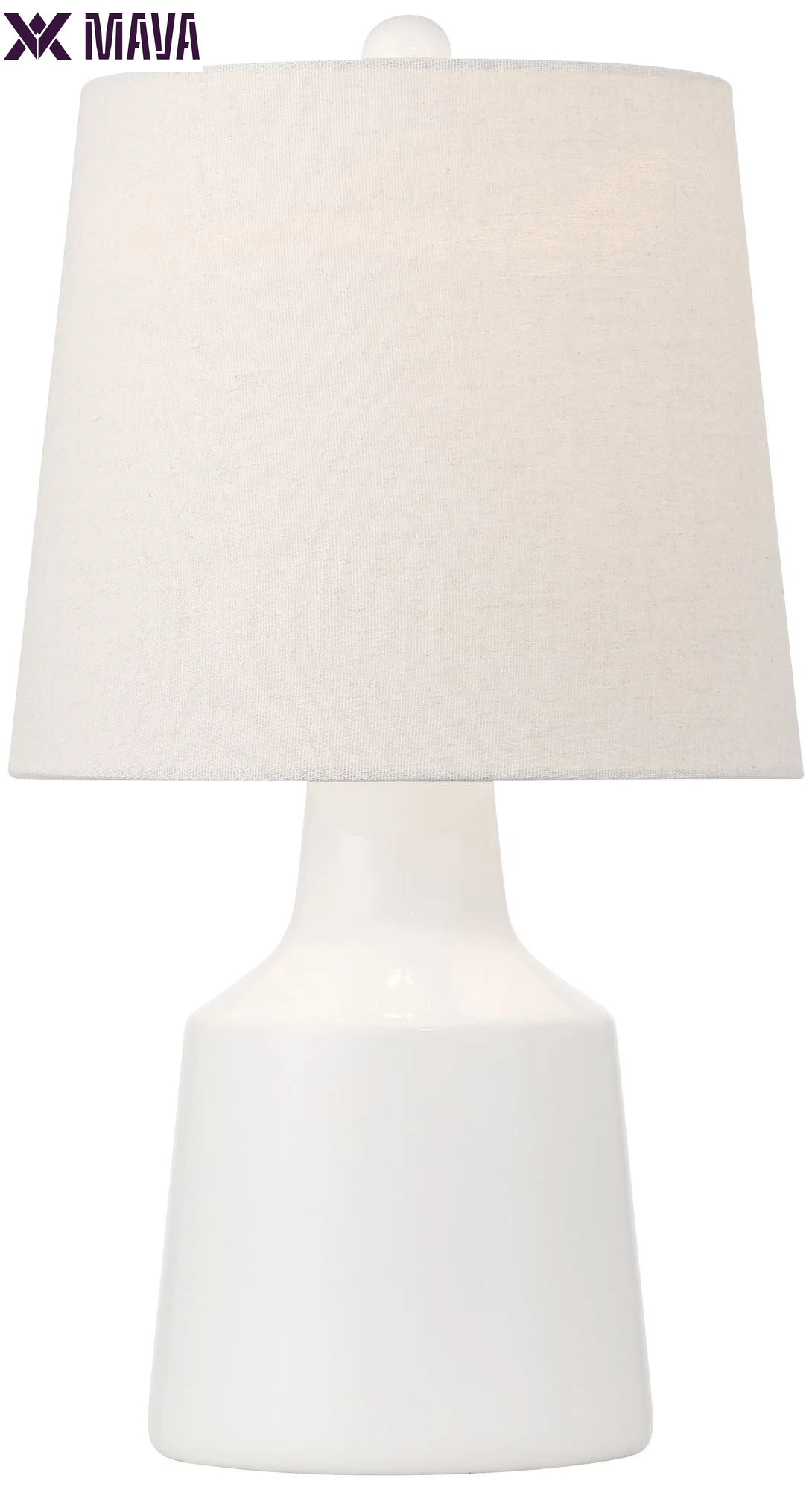 MAVA 20 1/2" High Small Modern Coastal Accent Table Lamps Set of 2 White Ceramic White Shade Living Room Bedroom