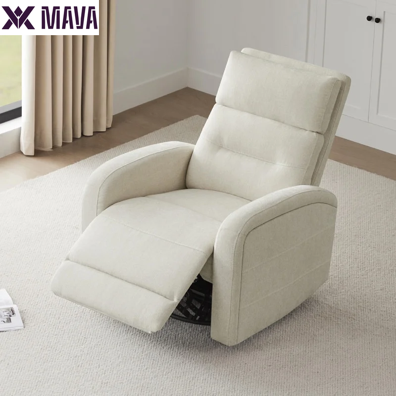 MAVA Fabric Electric Power Glider Swivel Rocker Recliner Chair for Nursery with USB Charge, Linen