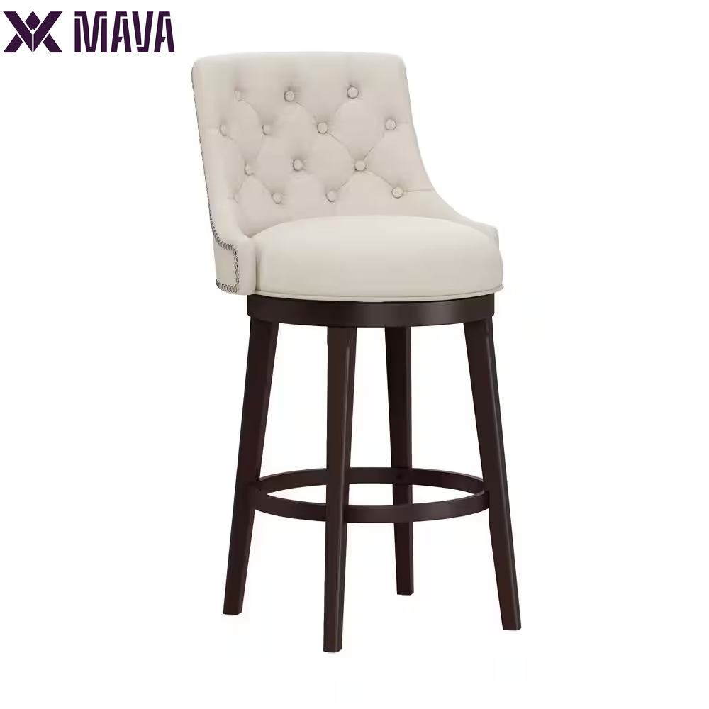 MAVA 24 In. Chocolate and Cream Swivel Counter Stool