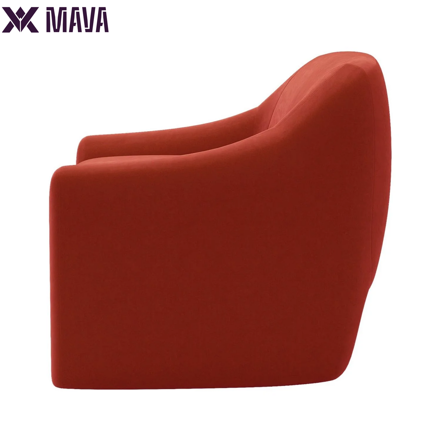 MAVA Velvet Accent Chair Rustic Red