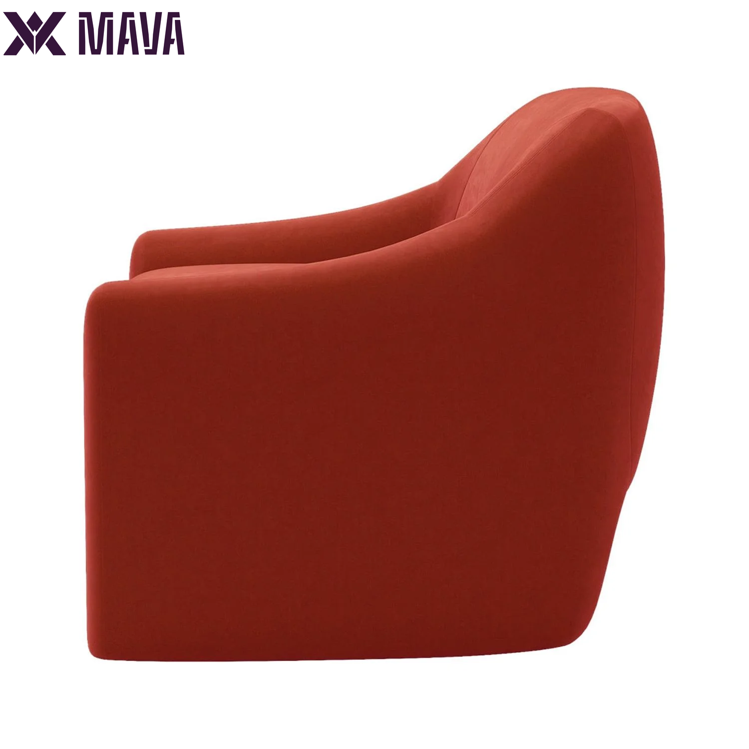 MAVA Velvet Accent Chair Rustic Red