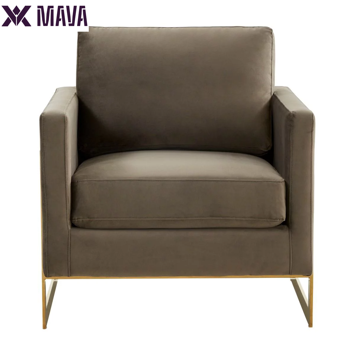 MAVA Velvet Accent Chair Armchair in Dark Gray